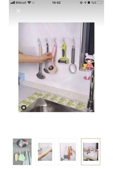 BAYSA Kendinden Yapışkanlı Güçlü Şeffaf 5 Li Askılık Kapı Arkası Mutfak Duvar Banyo Düzenleyici Askı - 2