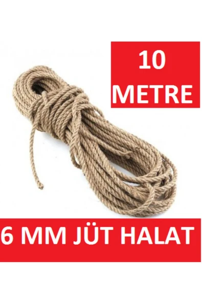 DEBA 10 Metre Jüt Halat 6 Mm,dekor Ipi Kendir Jüt Kırnap Keten Hasır Halat Çuval Halatı - 2