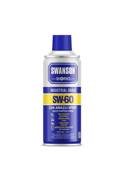 SWANSON Sw-60 Yağlayıcı Pas Sökücü Korozyon Önleyici Çok Amaçlı Sprey 200 ml - Silah Temizleme Spreyi