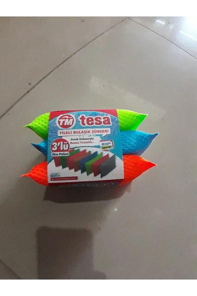 Tesa Fileli Bulaşık Süngeri 3lü Paket Tm-460 - 3