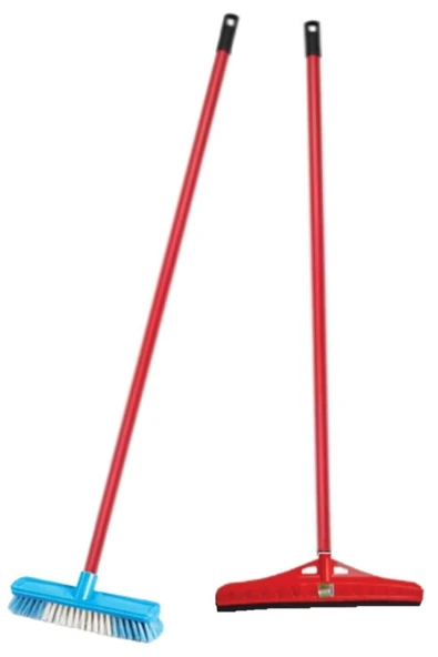 Üçtem Plastik Sert Fırça Çekpas Kombin 2li Halı Yıkama Seti