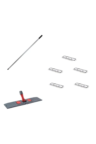 sska Tablet Palet Nemli Yedek Mop Takımı Seti - 5 Ad 40 Cm. Nemli Mop Katlanır Aparat Metal Sap