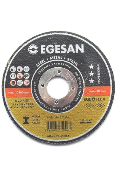 Egesan 180 X 3,0 X 22.23 Mm Metal Kesici Spiral Taş 1 Adet