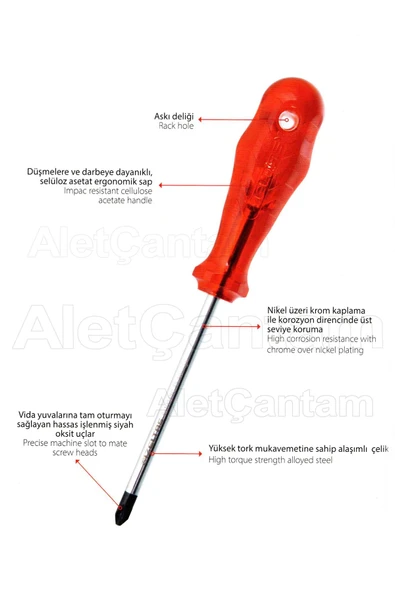 İzeltaş Yıldız Tornavida Kraft 6 X 150 Genel Kullanım Uzun Boy - 2