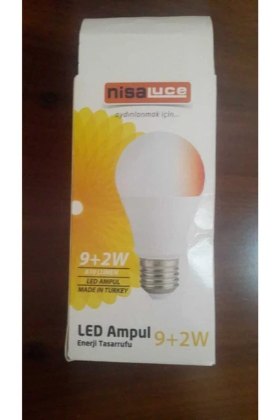 Nisa Led Ampul. 9 Watt Normal Ve 2 Watt Gece Lambası Let Ampul Bir Arada. Tekli