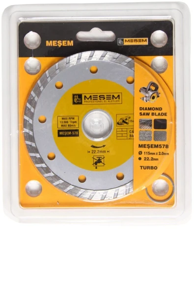 Meşem 115 Lik Mermer Granit Fayans Ahşap Kesme Kesme Diski Seti - 2