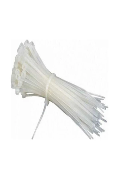 Meşem Cırtlı Plastik Kelepçe 3,6x300 100 Adet Beyaz (kablobağı)