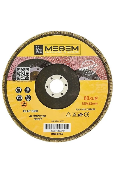 Meşem Flap Disk Zımpara ( 115x22 Mm. 60 Kum)