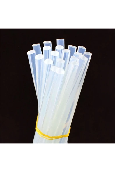 EldenHırdavat 1 kg Şeffaf Mum Silikon Ince Çubuk 7 mm X 30 cm 78-80 Adet - 2