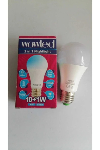 WOWLED Hem Gece Lambası & Hem De Normal Ampul Beyaz/pembe 2'si Bir Arada Hem Kolaylık Hem Tasarruf - 2