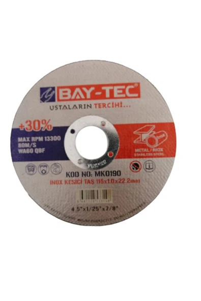 Baytec Inox Kesici Taş Disk 115x1.0x22.2mm (10 ADET)