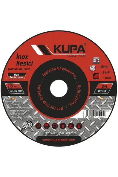 Kupa Inox Metal Çelik Kesme Taşı Daire Testere 115 Mm.