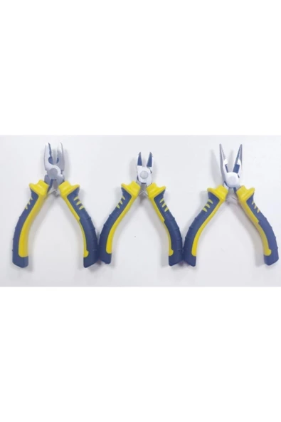 Hesaplı Hırdavat Mini Pense + Yan Keski + Kargaburun Seti Hobi Takımı 13 Cm Mini - 2
