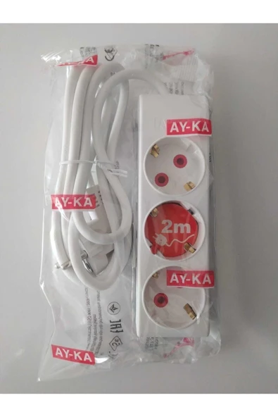 Ayka 3lü2 Mt Kablolu Grup Priz Çocuk Korumalı Mte0012