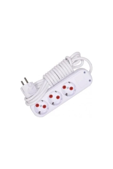 Önder Marka 3 Lü 3 Metrelik Topraklı Ara Kablosu Uzatmalı Seyyar 3lü Grup Priz