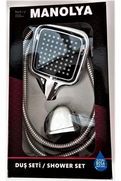 ÖZEK PAZARLAMA Kare Duş Seti / Hortum / Başlık / Montaj Aparatı / 3'lü / Kare - 2