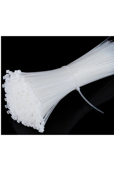 Kale Kilit Kablo Bağı- Plastik Kelepçe - 3.6 X 200 Mm - Cırt Kelepçe Beyaz 100 Adet Paket KLİPS1 - 2