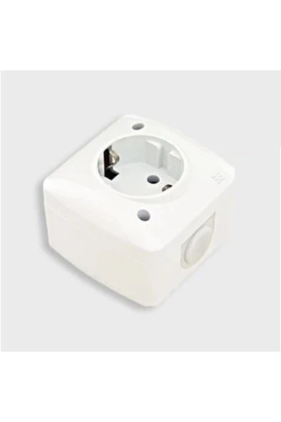 ELBİ Alsu Topraklı Priz Anahtar Sıva Üstü Beyaz - 2