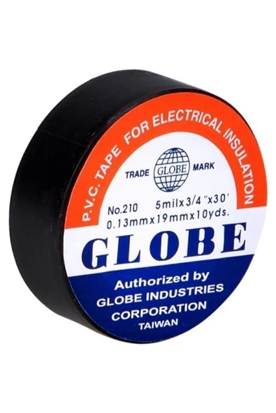 Globe Pvc Elektrik Izolasyon Bant "0.13x19x10yards" (SİYAH)