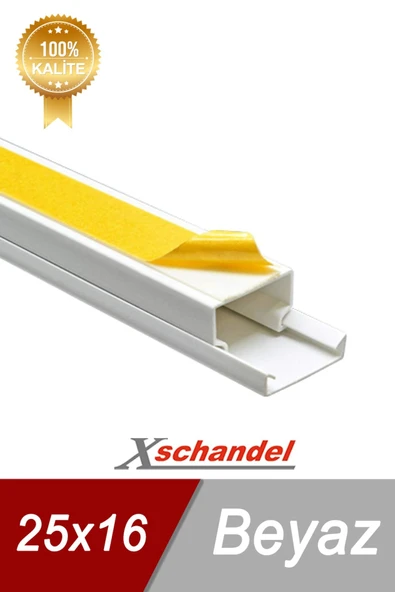 XSCHANDEL 25x16 Yapışkan Bantlı Pvc Kablo Kanalı