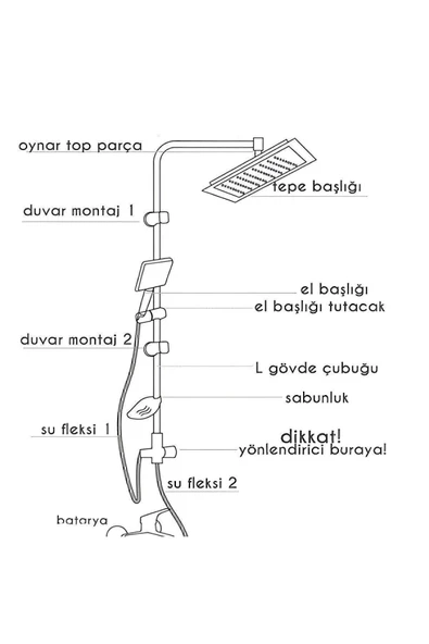 Vival Local Yeni Nesil Robot Yağmurlama Tepe Duş Başlığı Seti - 2