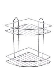 Ekoll Paslanmaz Krom 2'li Banyo Köşeliği Şampuanlık Banyo Rafı