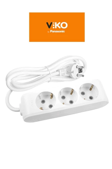 VİKO Viko Multi-let 3'lü Topraklı Çocuk Korumalı Grup Priz 5 Metre Kablolu - 2