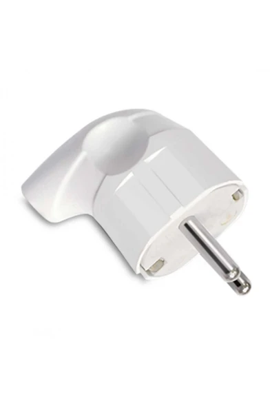Orel L Tip Topraklı Erkek Fiş - Beyaz - 220 Volt - Or1205