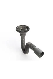 MUFFMATİK Körüklü Çöpmak Mutfak Evye Gider Sifonu Geniş Kafalı Gri Renk