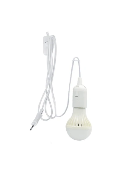 Örgün Aydınlatma E27 Düz Duy Aç Kapa Anahtarlı 2 Metre Kablolu Fiş + 10w A60 Ampul