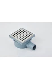 JAPAR Yer Süzgeci Duş Gideri Banyo Gideri 10x10 Yandan 32 Çıkışlı Paslanmaz Izgaralı Düşük Taban