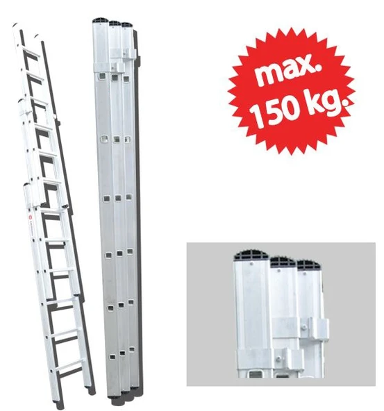 akrobat 3x3 Mt Toplam 9 Metre Endüstriyel Sürgülü Ptt Merdiveni - Resim 2