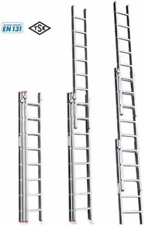 3 Parçalı Sürgülü Alüminyum Merdiven Ptt Tipi 3x2= 6 Mt - Resim 2