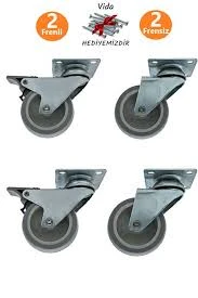 ÖZBEK Firenli Masa Tekerleği & Dolap Tekerleği & Çift Bilyalı Tekerlek 4adet - Tek Ebat