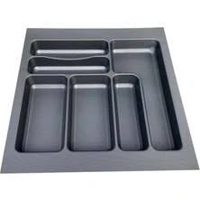 DİZAYNAKS Versa Antrasit Dokulu Çekmece İçi Kare Antibakteriyel Plastik Kaşıklık 33 X 49