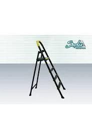 Siyah 4+1 Basamaklı Metal Merdiven