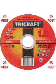 Tricraft Inox Metal Kesici Taş 115x1.0x22 Mm 25'li Set Paket