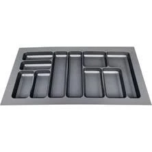 DİZAYNAKS Versa Antrasit Dokulu Çekmece Içi Kare Antibakteriyel Plastik Kaşıklık 85 X 49