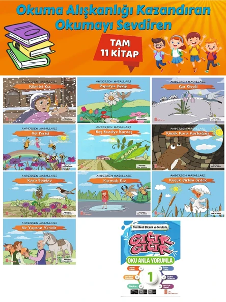 1.Sınıf Okuma Alışkanlığı Kazandıran Okumayı Sevdiren Tam 11 Kitap 3 ürün görseli 1