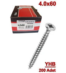 Akdeniz 4.0x60 Sunta Vidası Çinko 200 Adet