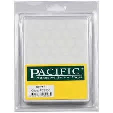 PACIFIC Yapışkanlı Vida Tapası Parlak Beyaz 14 Mm (5plaka)