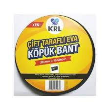 KRL Yeşil-siyah Çift Taraflı Eva Köpük Bant 30 Mm X 10 Mt