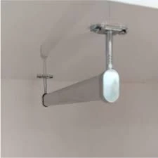FSM Alüminyum 25 Cm Dolap Içi Oval Elbise Askı Borusu 2 Adet Tavan Askı Aparatı Vidaları