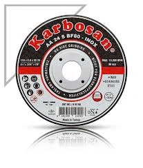 KARBOSAN Ince Kesme Disk Paslanmaz Çelik (ınox) T41 Düz 115x1.0x22.23mm Aa 54 R Bf80 25 Adet Karpk11