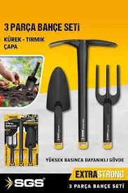 HOBİ Bahçe Tırmık Çapa Kürek 3'lü Bahçıvan Seti