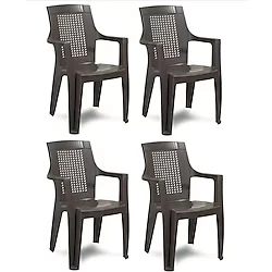 Besa 6 Adet Elegance Rattan Efektli Plastik Sandalye Bahçe Balkon Sandalyesi