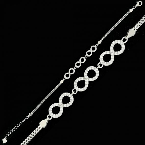 Sonsuzluk Tasarımlı Şık 925 Ayar Gümüş Bileklik ürün görseli