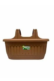 Hak Plastik Hak Saksı Güneş Askılı Saksı Balkon Saksısı Natural Orta 6,4 Lt