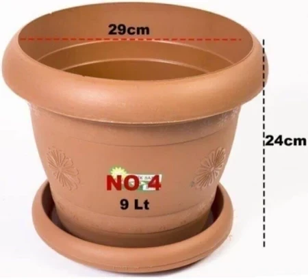 Hak Plastik 4 No 7,5 Lt. Antık Saksı - Resim 2