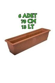 Hak Plastik 6 Adet Balkon Saksı Büyük Boy 13 Lt 70cm Büyük Boy ürün görseli